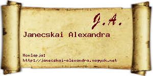 Janecskai Alexandra névjegykártya